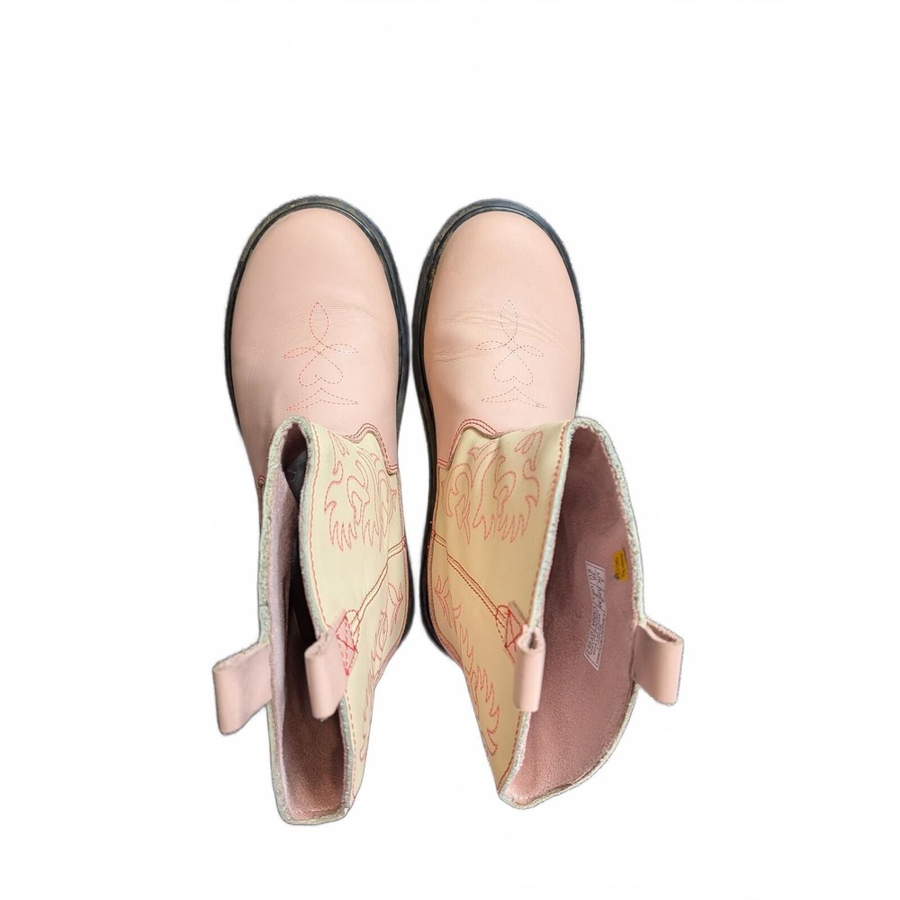 Dr. Martens Strixon J Western Boots Pink Leather US 5 UK3 Festival Coquette - Picture 7 of 9